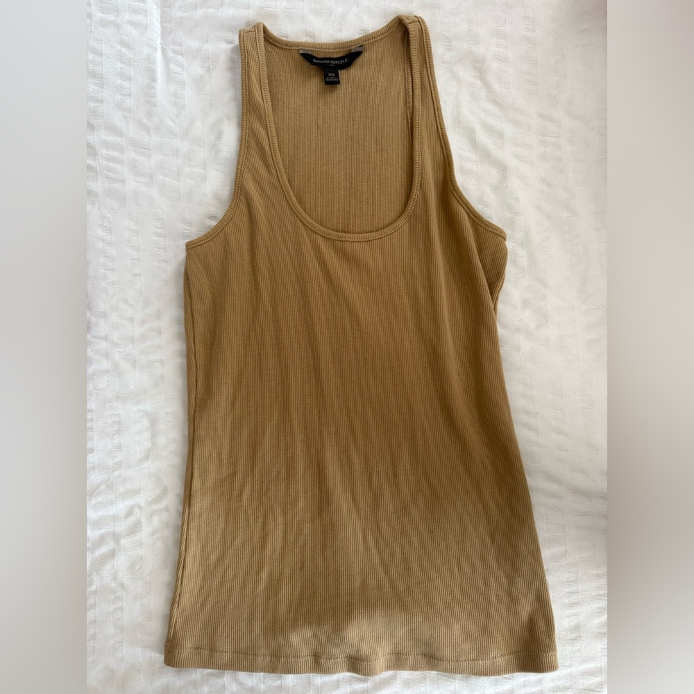 Banana Republic Ribbed Tank Top - Camel Brown